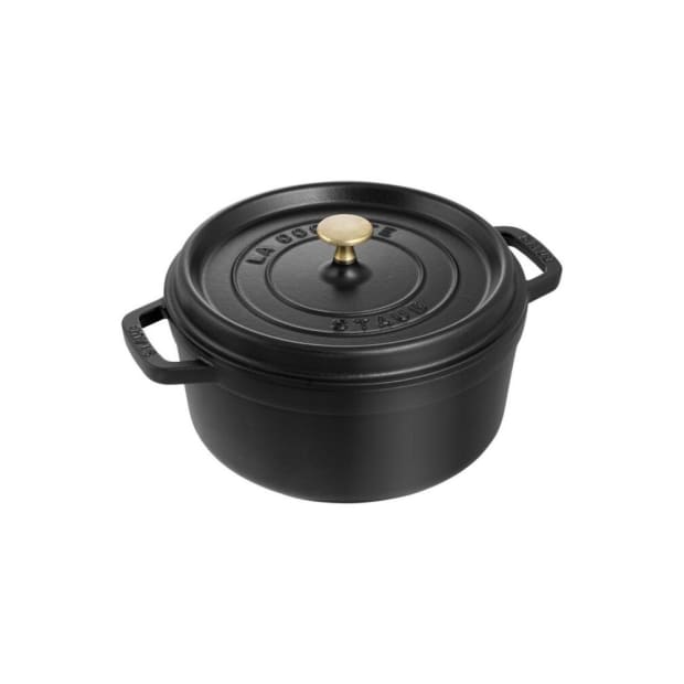 Staub 5.2L/5.5QT Round Cocotte 26cm - Black #1