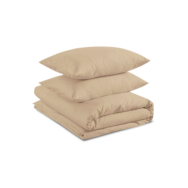 Cuddle Down Percale Deluxe  200TC 3-Piece Duvet Cover Set - Oat/King
