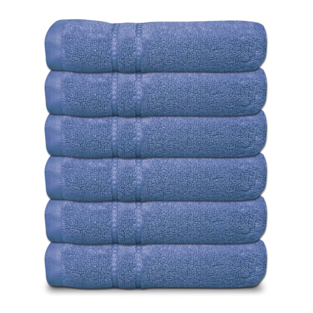 Cuddle Down Portofino 100% Cotton Hand Towel Set of 6 - Twilight