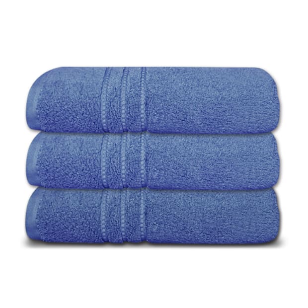 Cuddle Down Portofino 100% Cotton Bath Towel Set of 3 - Twilight