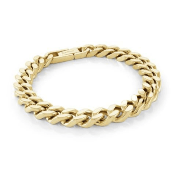 Oro Jewelry Gold Finish Steel Curb Bracelet