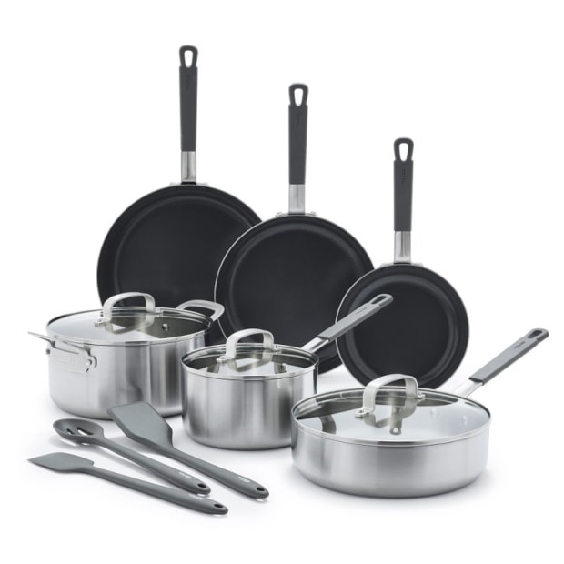Bobby Flay by GreenPan ™ Stainless Steel Nonstick 12-Piece Cookware Set