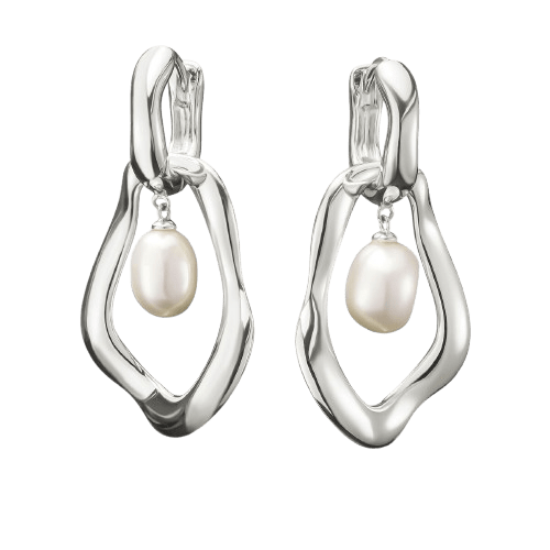 Thomas Sabo Natural Beauty Silver Hoop Earrings with Freshwater Pearls #1