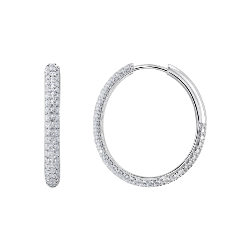 Thomas Sabo Silver Big Thin Hoop Earrings with White Zirconia #1