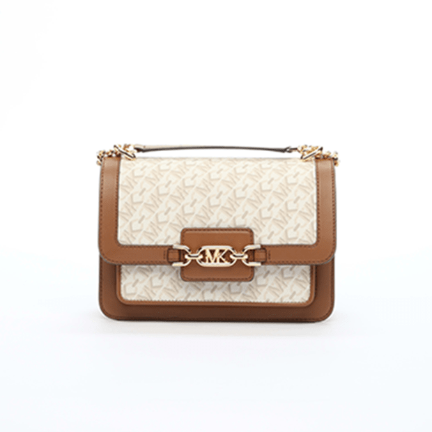 Michael Kors Empire Heather Large Signature Saffiano  - Vanilla/Luggage #1