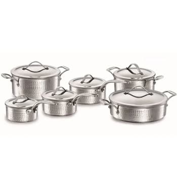 Lagostina - Legacy Hammered 5-Ply 12 Piece Cookware Set