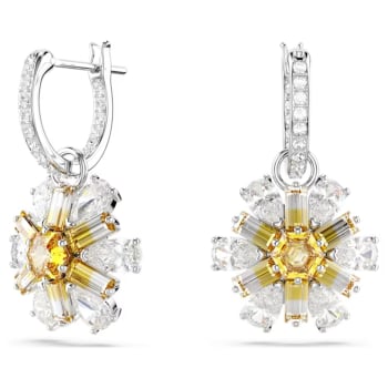 Swarovski Idyllia Drop Earrings Flower - Yellow Rhodium Plated