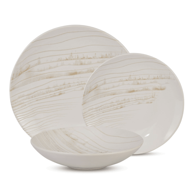 Mesa Ceramics By Brilliant - Ocean Sand 12 Piece Stoneware Dinnerware Set, Service for 4 #1