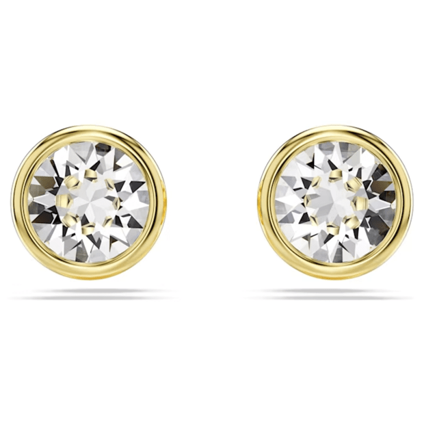 Swarovski Imber Stud Earrings Round Cut - White Gold-Tone Plated