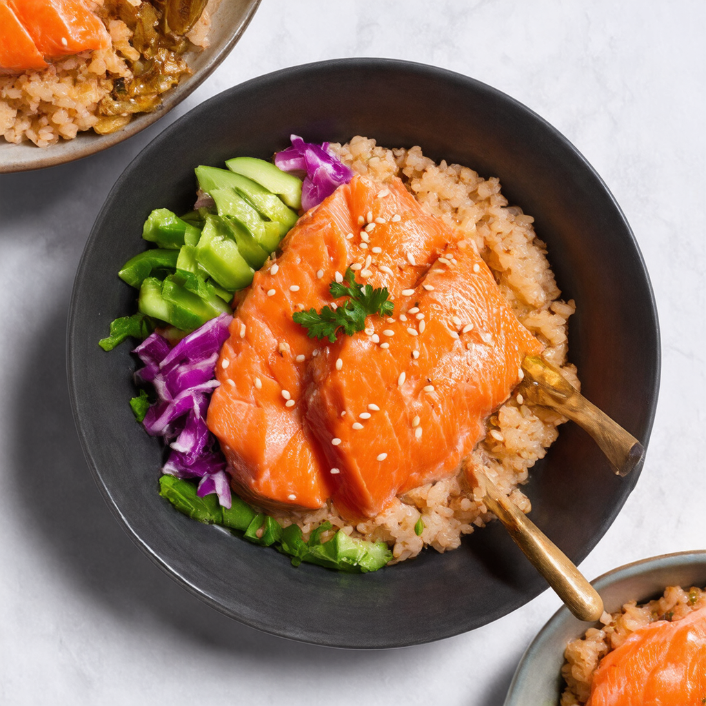 Classic Salmon Poke Bowl with Hana Rice - Pantry Bliss