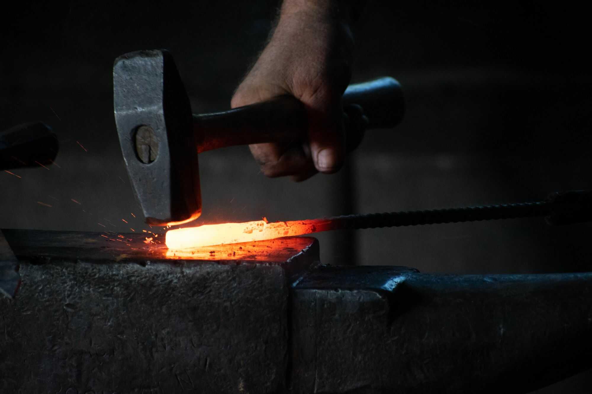Hammer on forge