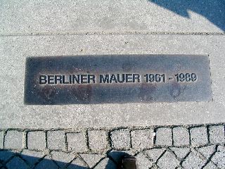 Marker for former location of Berlin Wall