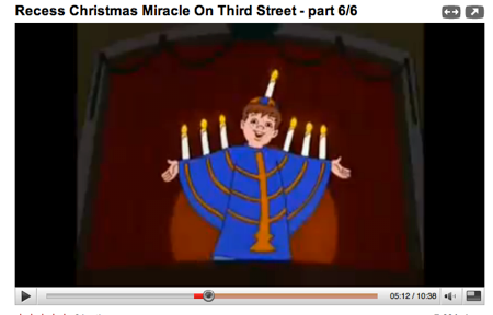 TJ dressed as a menorah