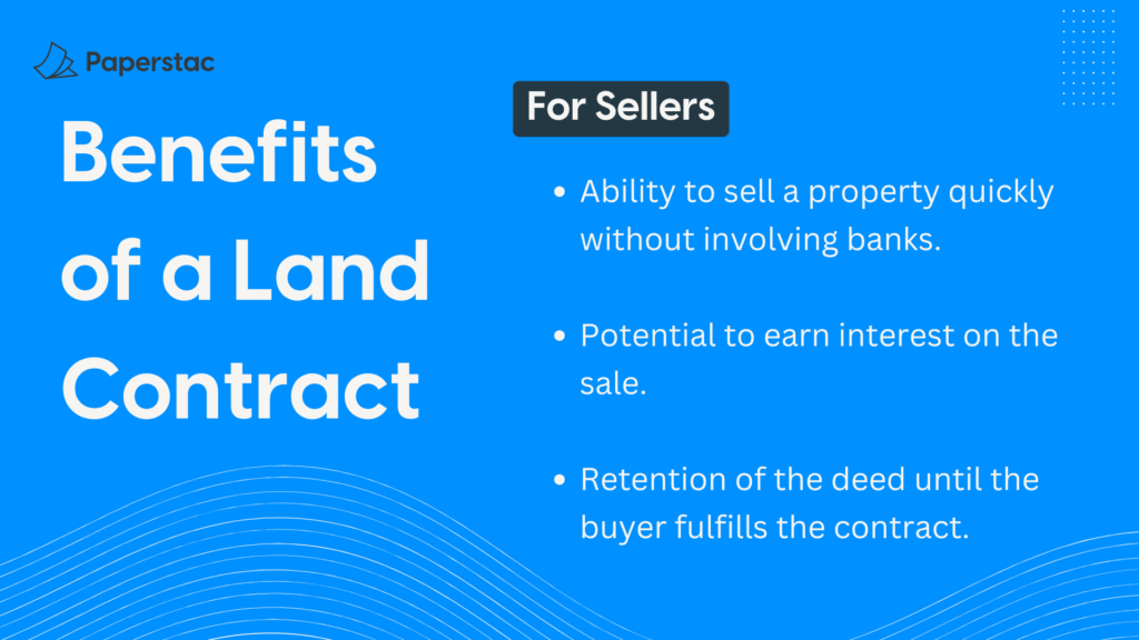  seller benefits of a land contract
