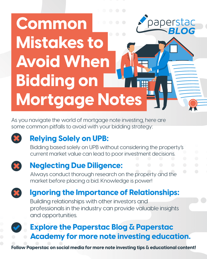 Common Mistakes to Avoid when bidding on mortgage notes