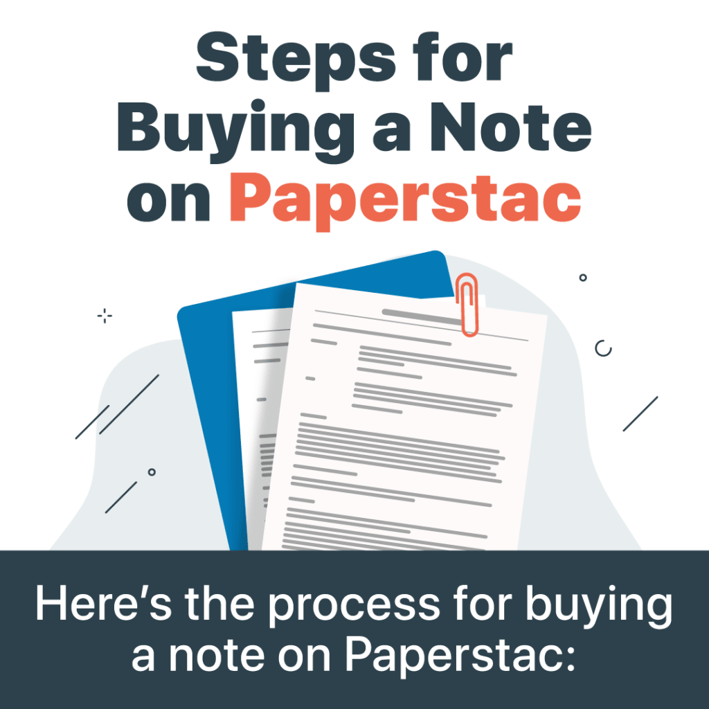 Steps for buying a mortgage note on paperstac-1 of 6