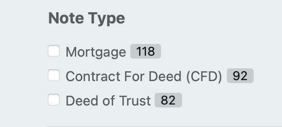 filter your search by Deed of Trust or Mortgage on Paperstac when searching for notes for sale