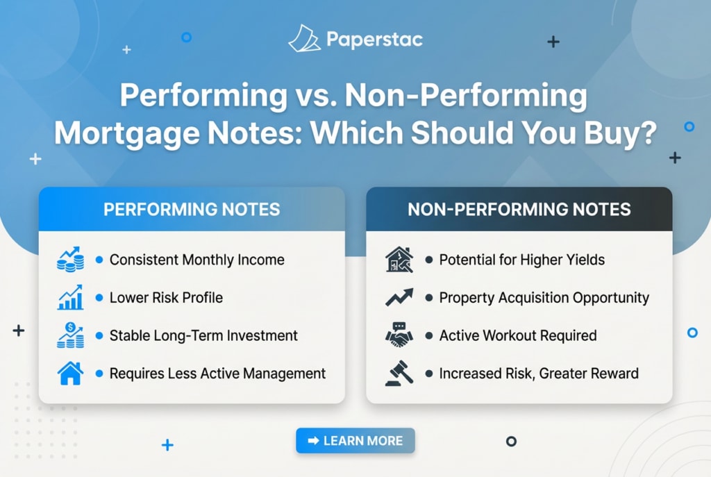 performing vs. non-performing mortgage notes