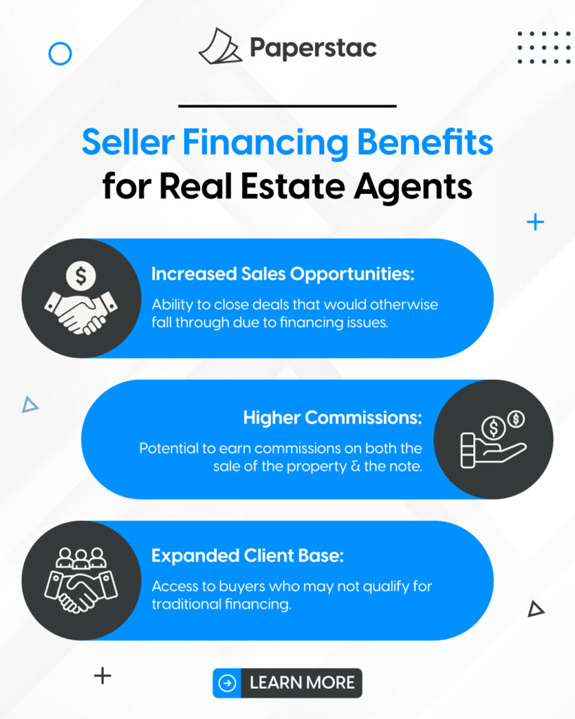 Seller financing benefits for real estate agents