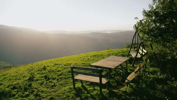 Village Koritnik and magnificent view 