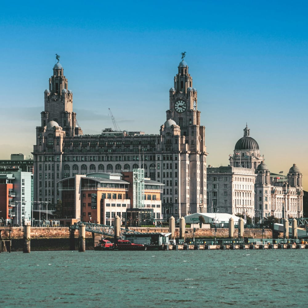 Liverpool Skyline Near Docks
