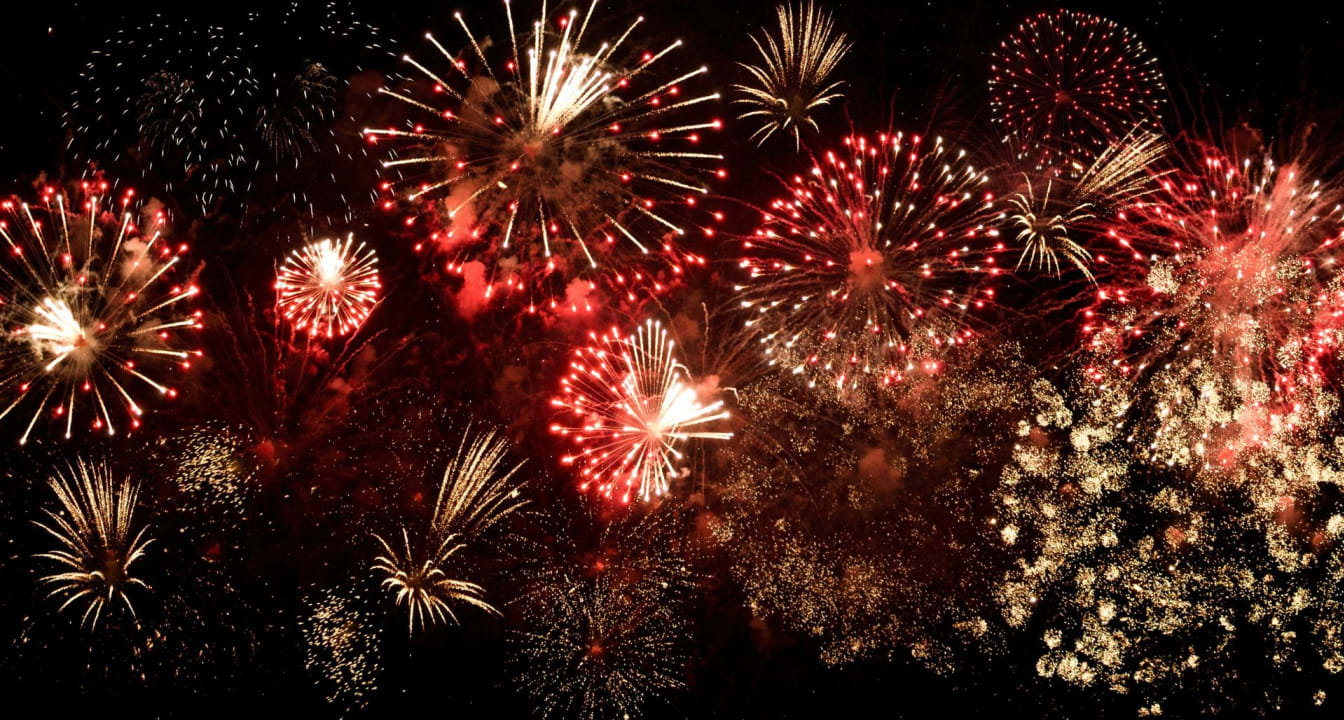 Red and gold fireworks