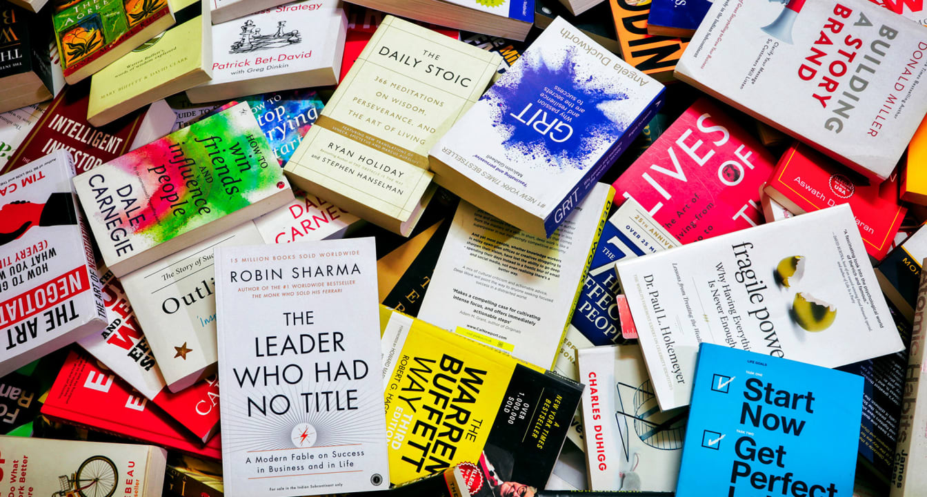 Colourful Pile of Non-Fiction Books