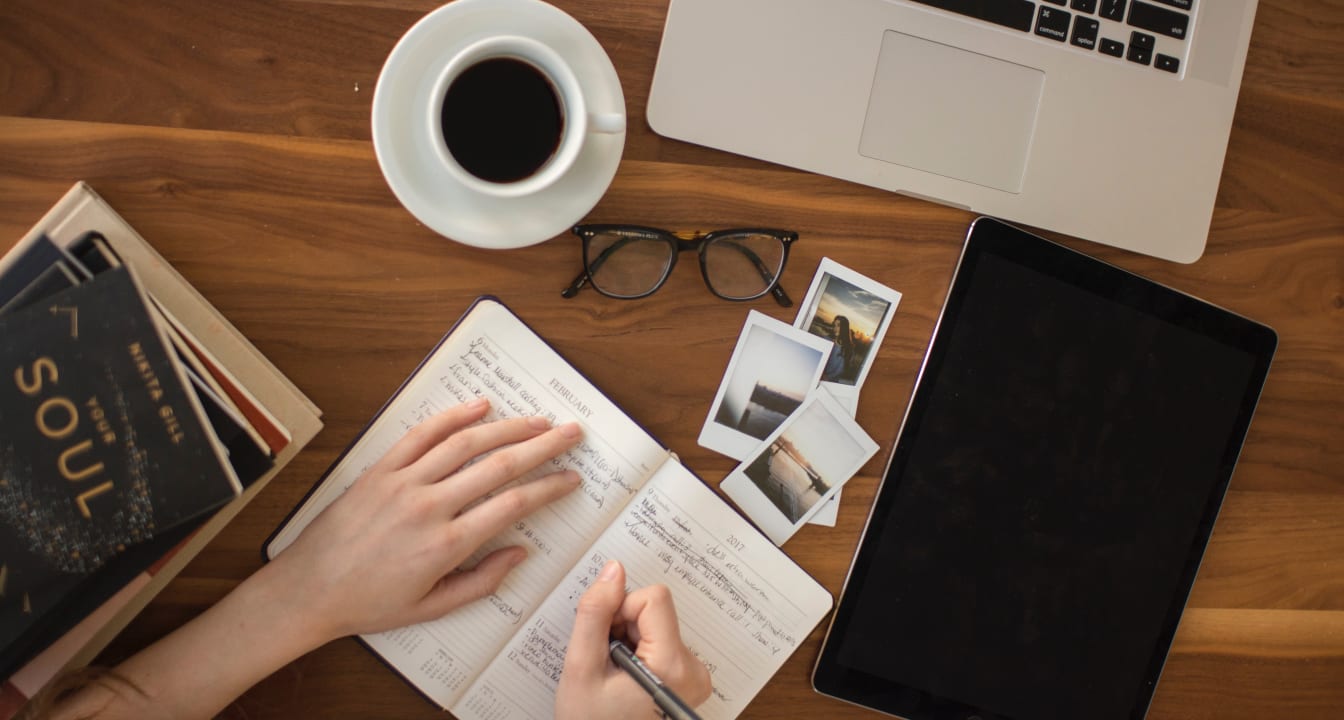 working from home coffee desk