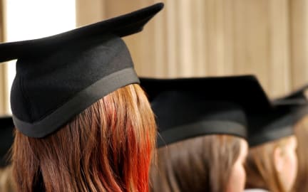 Student wearing a graduation cap