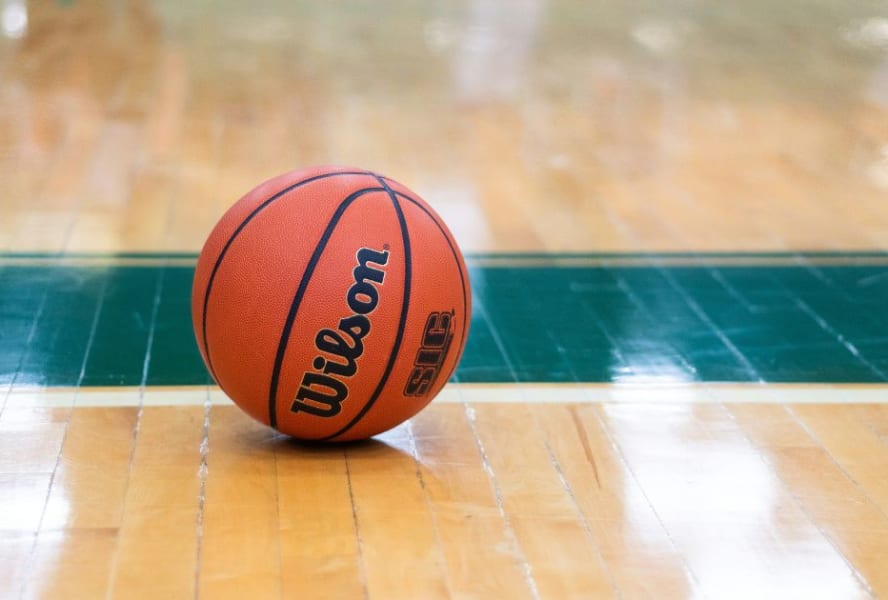 Wilson basketball on the floor