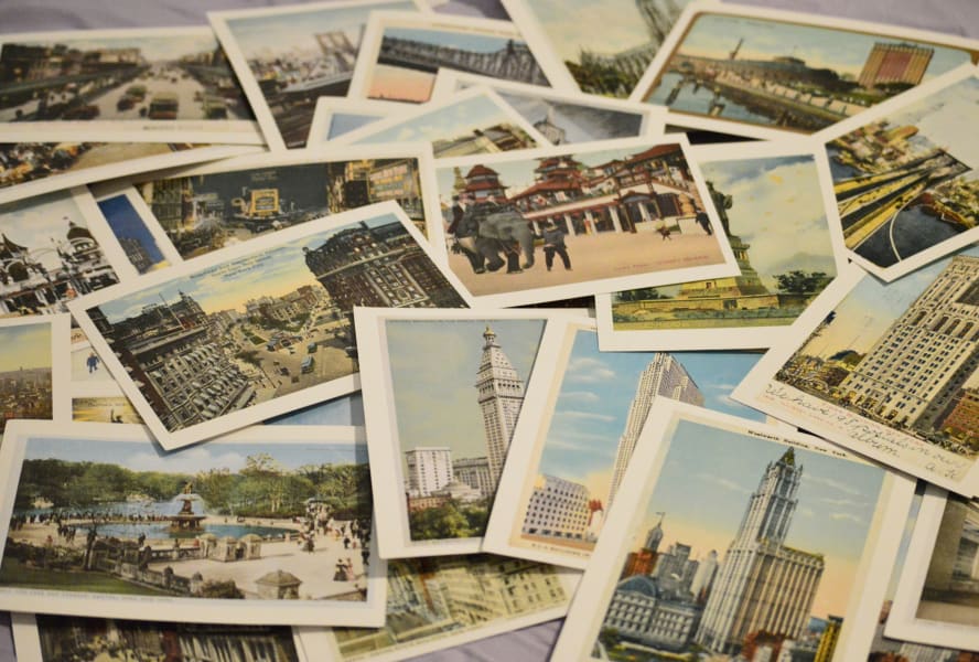 A pile of postcards from around the world