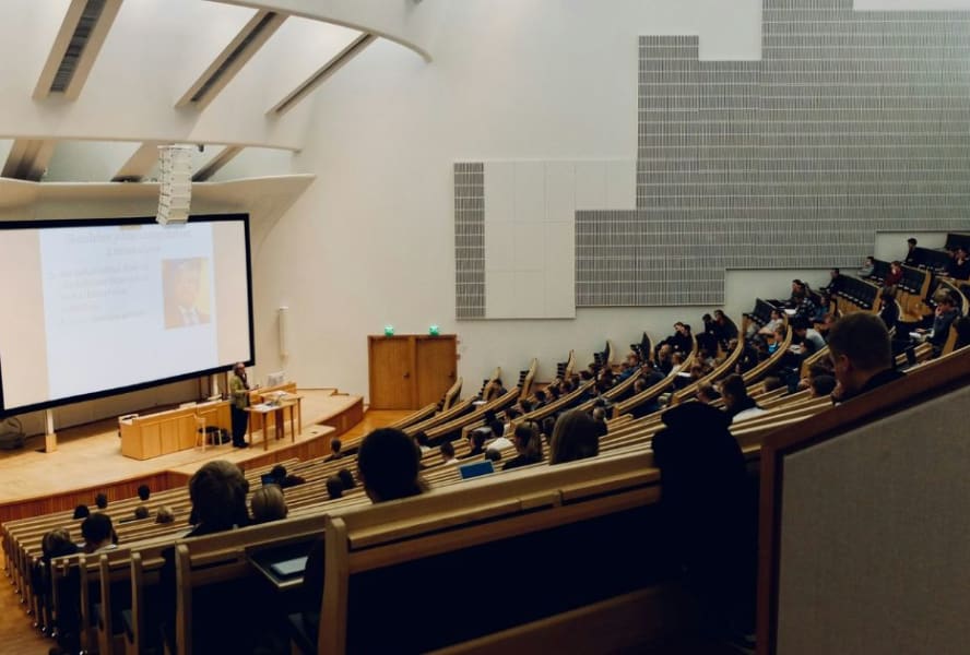 Students in a lecture theatre