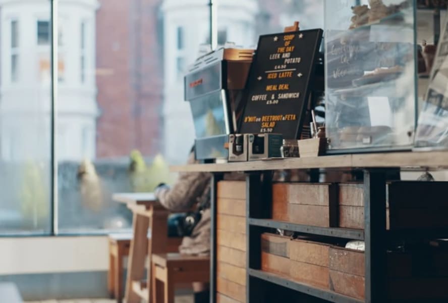 Local vintage coffee shop counter