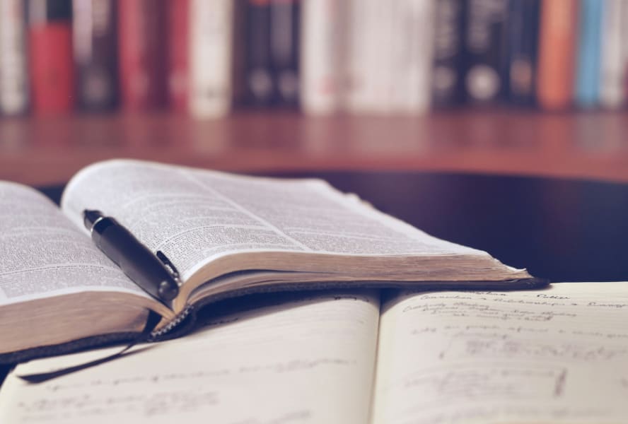 Text book with notes