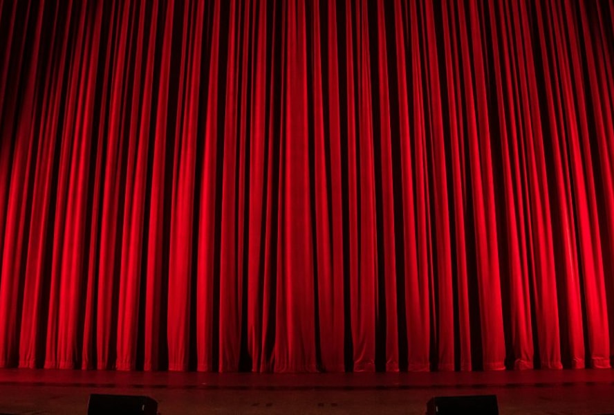 Red stage curtain