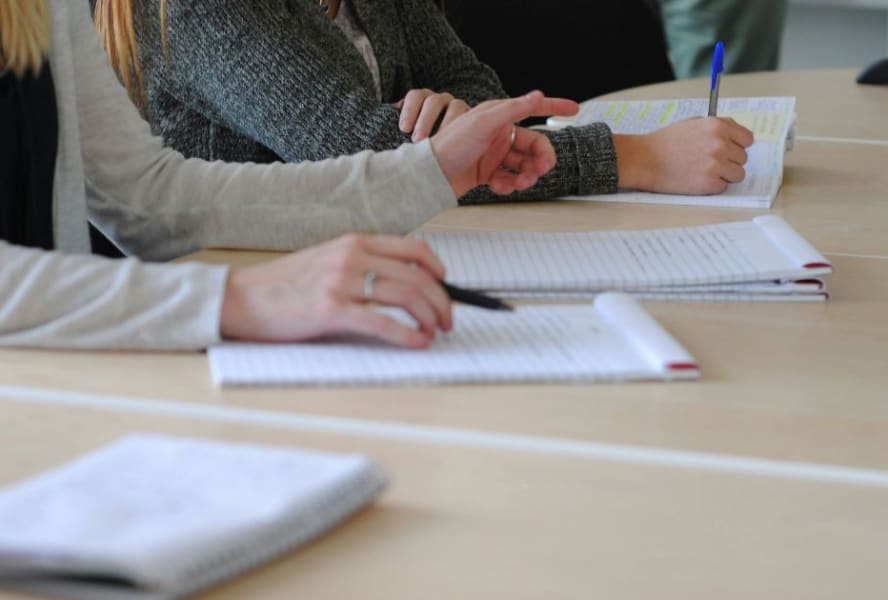 Students sat together revising