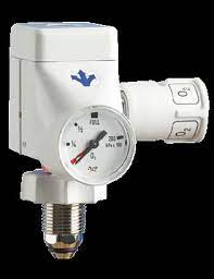 Suction - Single Stage Medireg & Schrader Valve - Bullnose - O² - for F-size Cylinder