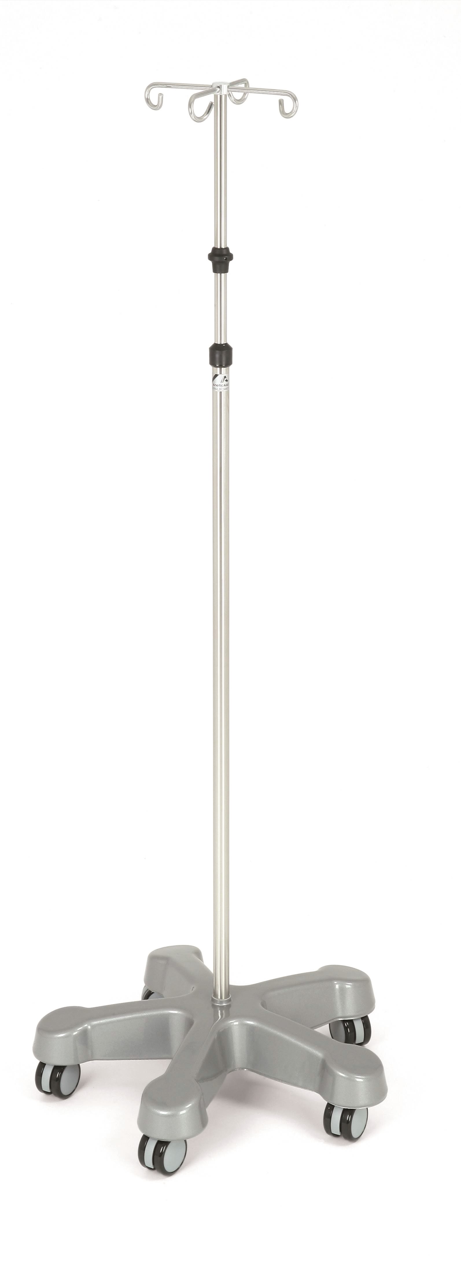 Transfusion / Infusion Stand - Mobile - Weighted 5-Star Base - 4 Hook