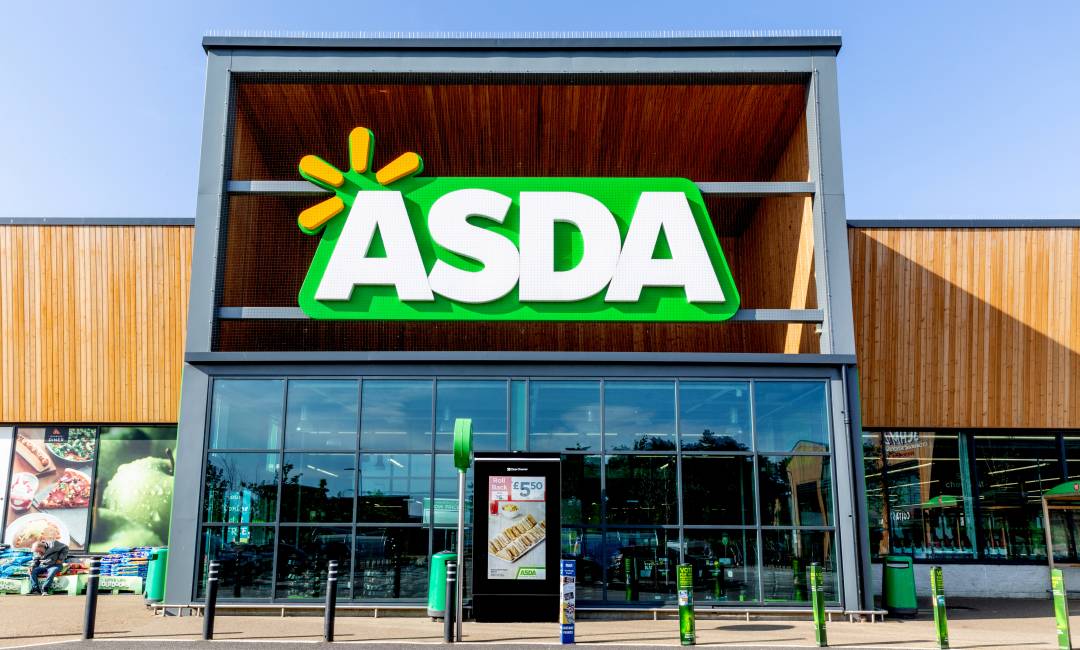 Asda shopping centre front with Adshel screen