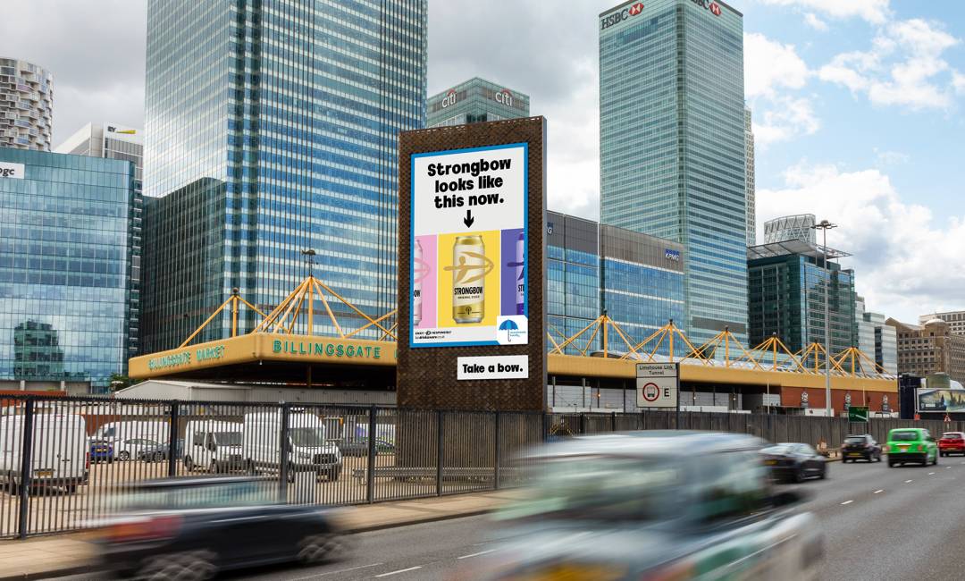 Strongbow creative tailored to be neurodiversity friendly on Out of Home advertising