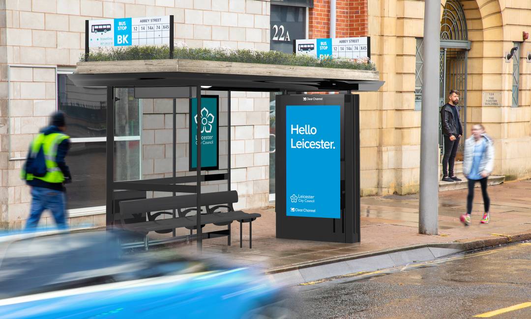 A living roof bus shelter in Leicester.