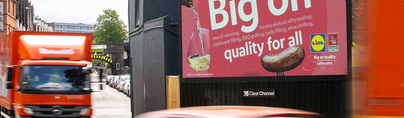 Lidl advertisement on a roadside digtal billboard screen