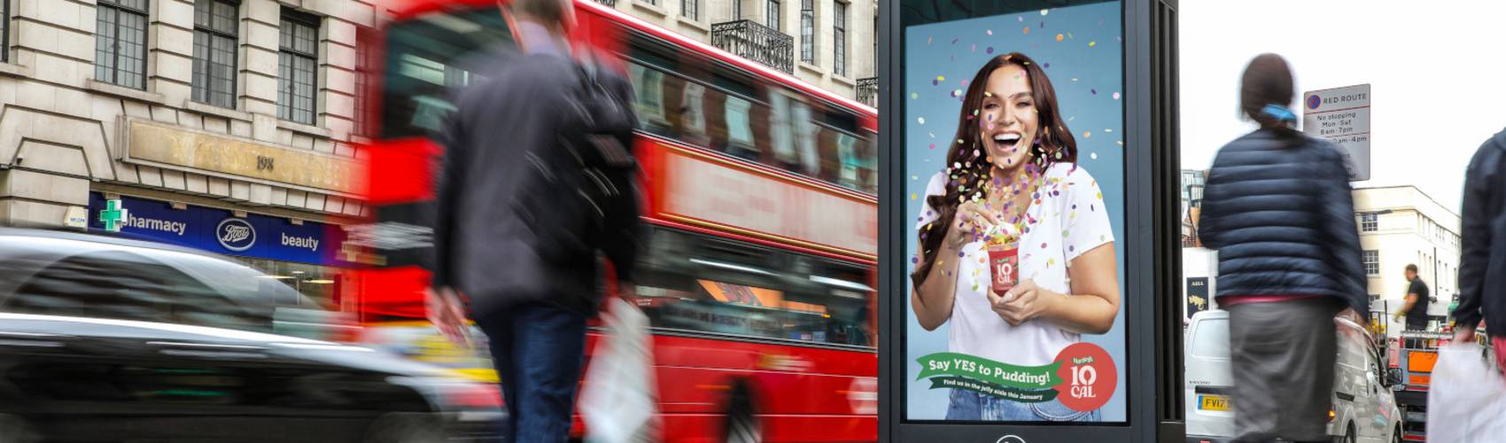 Poster of Vicky Pattinson with a low-calorie snack by Hartley's Jelly