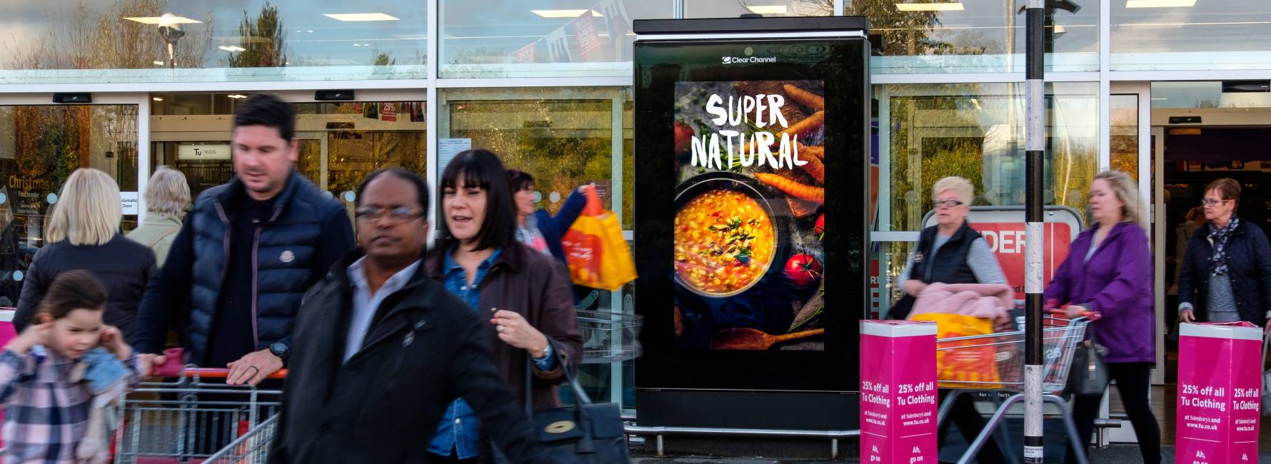 Sainsbury's Live with shoppers walking into the store