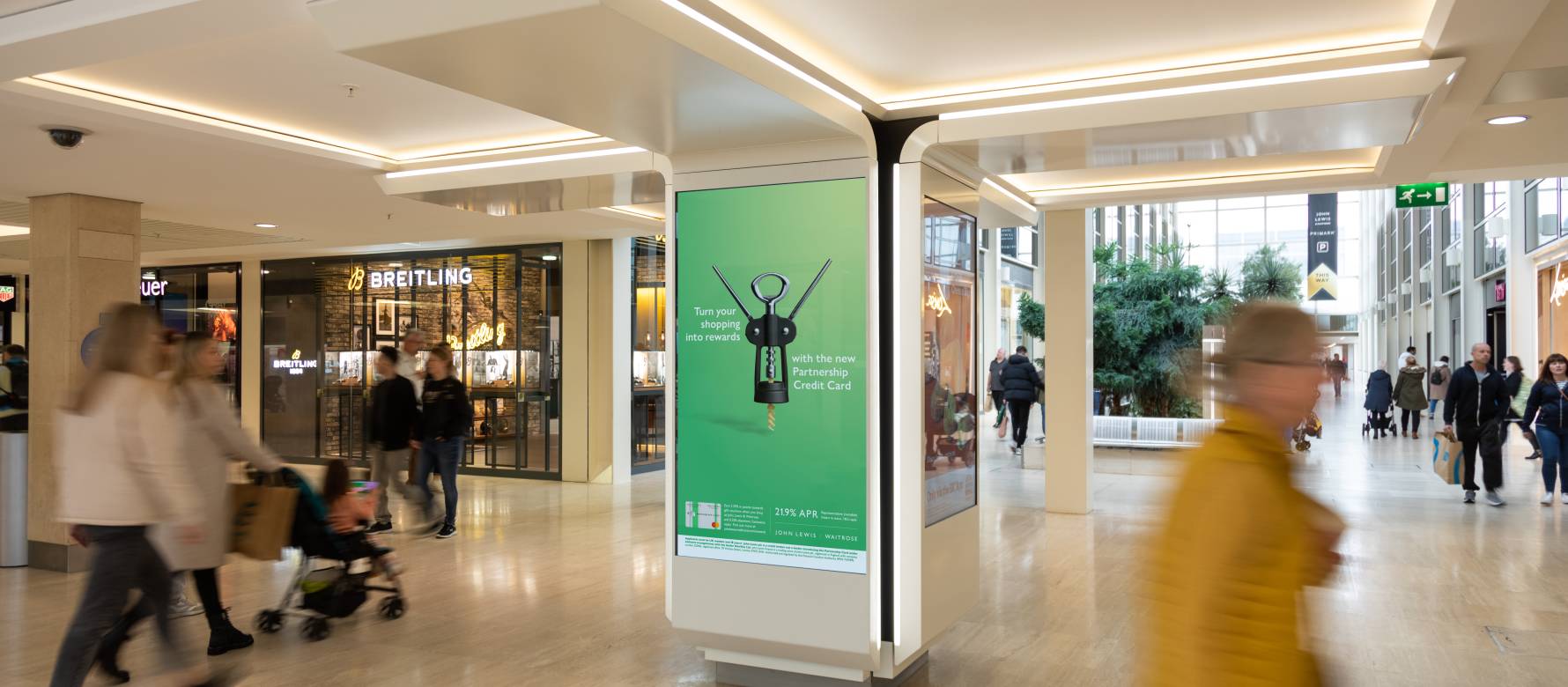 John Lewis advertisement on Malls Live in Centre MK shopping centre