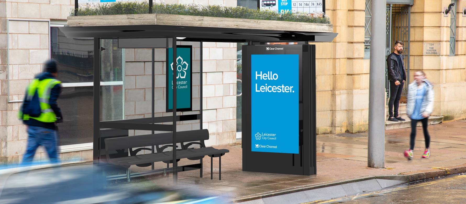 A living roof bus shelter in Leicester.