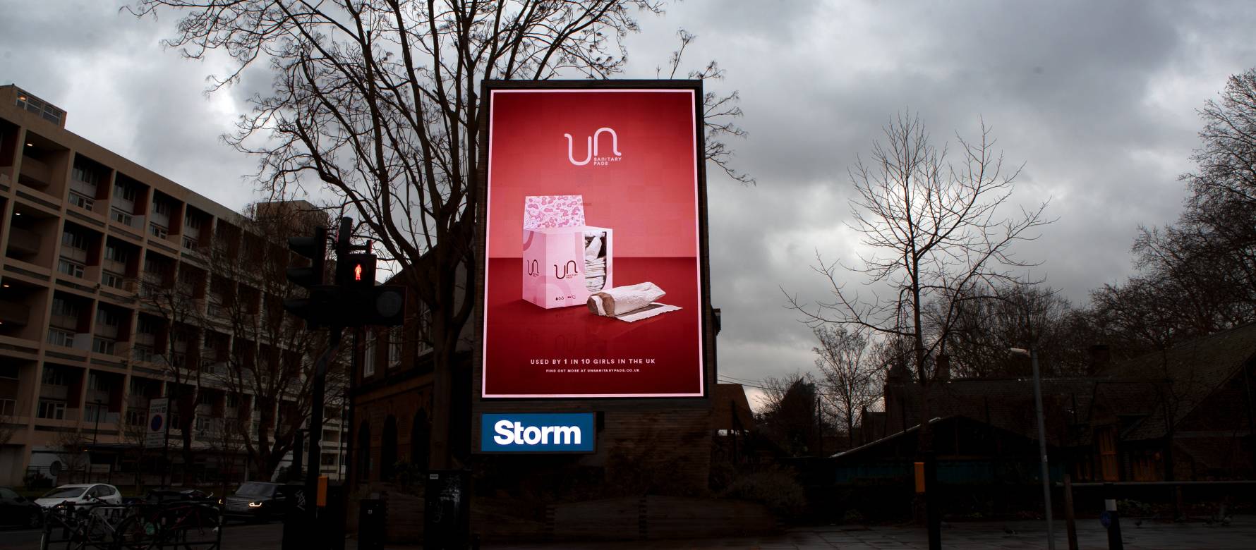 Storm site showing UNsanitary advert