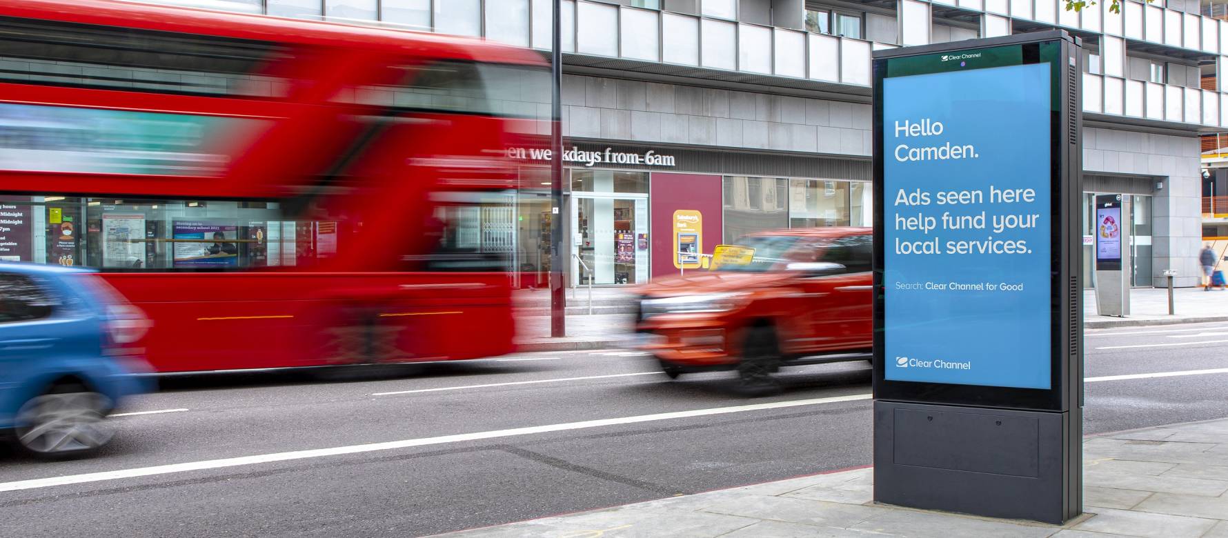 Adshel Live screen in Camden