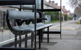 Bus shelter seating.