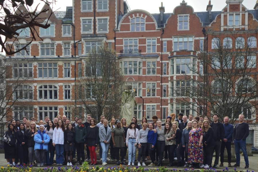 Employees at Clear Channel UK in Golden Square in London